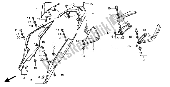 Tutte le parti per il Calandra Posteriore del Honda VFR 1200F 2011