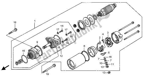 Tutte le parti per il Motore Di Avviamento del Honda GL 1800A 2003