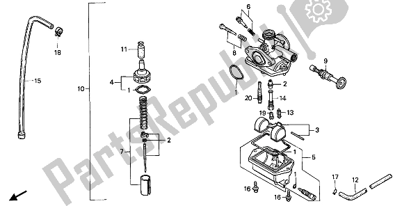 Tutte le parti per il Carburatore del Honda NSR 50S 1993