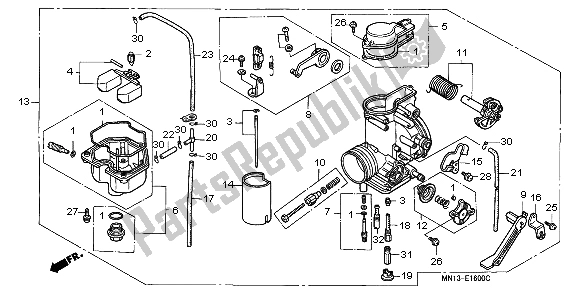 Todas las partes para Carburador de Honda XR 600R 1998