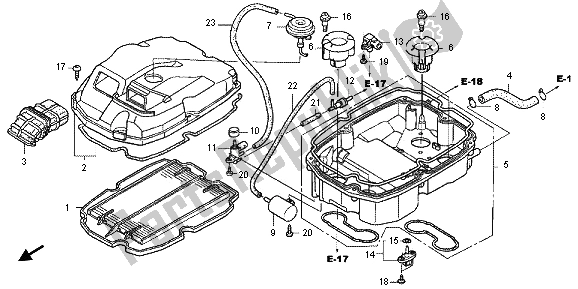 All parts for the Air Cleaner of the Honda VFR 800X 2013