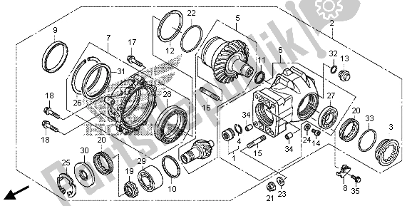 All parts for the Final Driven Gear of the Honda VFR 1200 XD 2012