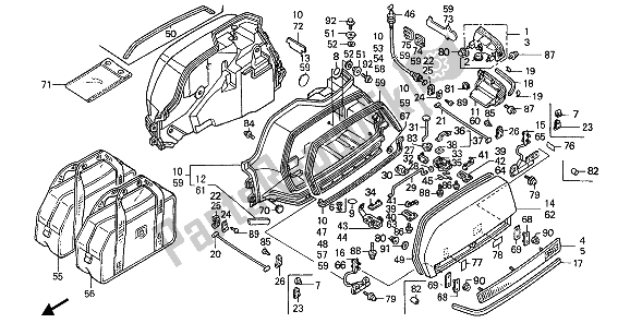 Todas as partes de Alforje do Honda GL 1500 1990