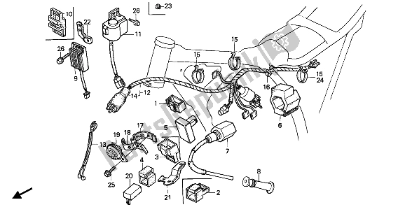 Todas las partes para Arnés De Cables Y C. D. I. Unidad Y Bobina De Encendido de Honda XR 250R 1990