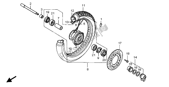 Tutte le parti per il Ruota Anteriore del Honda VT 600C 1996