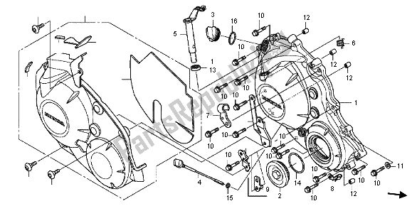 All parts for the Right Crankcase Cover of the Honda CBR 1000 RA 2013