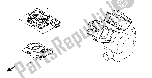 All parts for the Eop-1 Gasket Kit A of the Honda VTX 1800C 2002