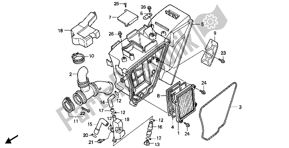 Toutes les pièces pour le Purificateur D'air du Honda NX 250 1988