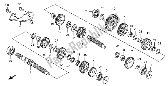 Toutes les pièces pour le Transmission du Honda VT 750C2 2007