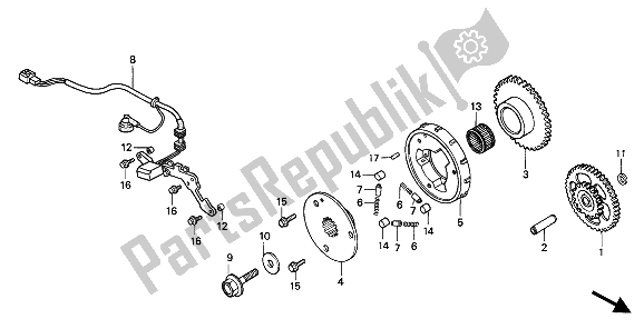 All parts for the Pulse Generator of the Honda VF 750C 1994