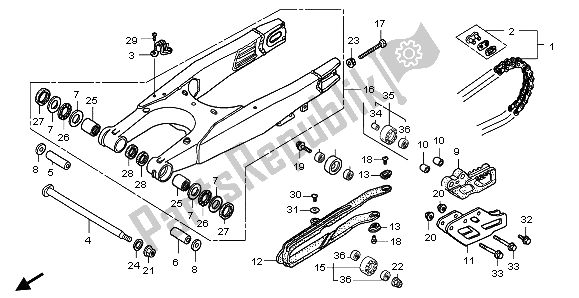 Tutte le parti per il Forcellone del Honda CR 125R 2007