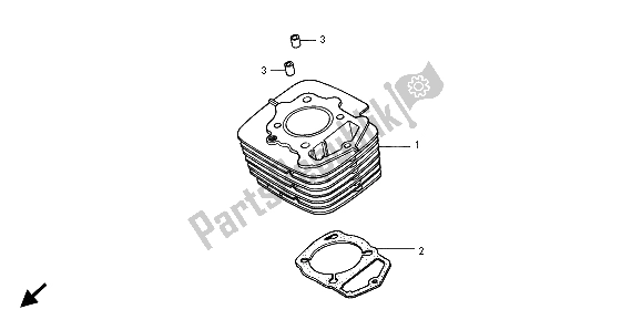 All parts for the Cylinder of the Honda XLR 125R 1998