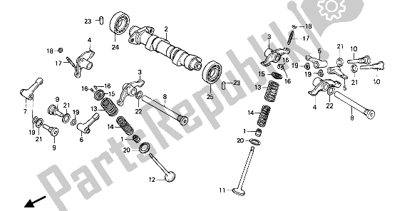 Toutes les pièces pour le Arbre à Cames Et Soupape du Honda XBR 500 1985