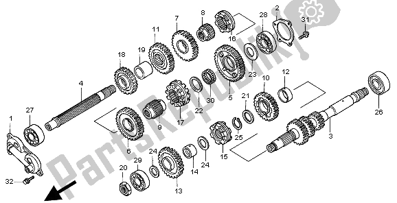 All parts for the Transmission of the Honda GL 1500C 1998