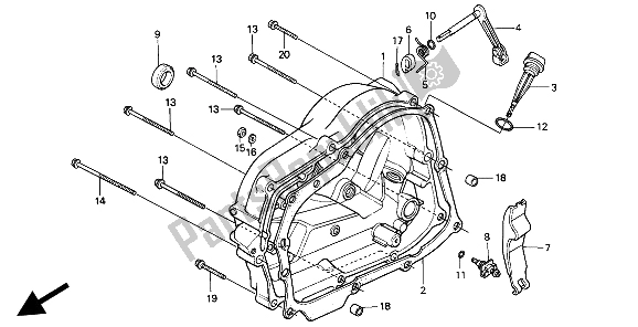 Todas las partes para Tapa Del Cárter Derecho de Honda XR 80R 1993