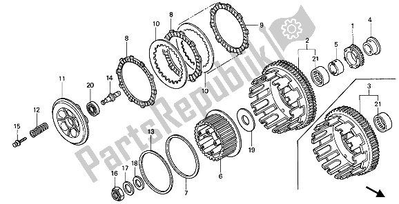 All parts for the Clutch of the Honda CBR 900 RR 1993