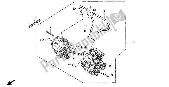 Todas las partes para Carburador (montaje) de Honda NT 650V 1999