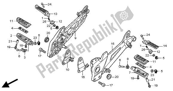 All parts for the Step of the Honda CB 1100 SF 2000