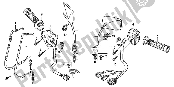 Todas las partes para Interruptor Y Cable de Honda CB 1300 SA 2010