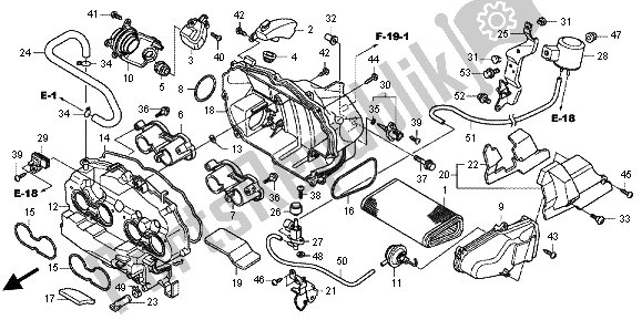 Alle onderdelen voor de Luchtfilter van de Honda CB 1000R 2012