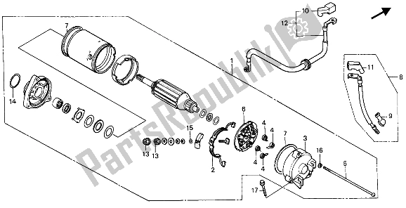 Todas las partes para Motor De Arranque de Honda VT 1100C 1988