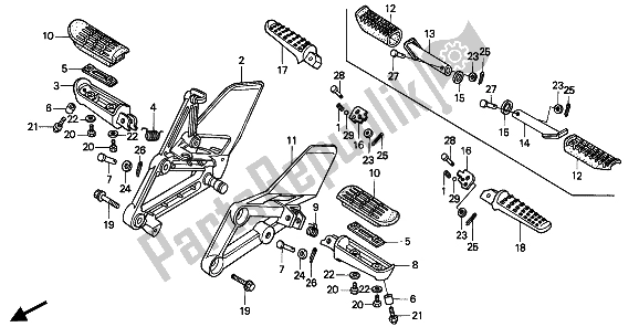 All parts for the Step of the Honda CBR 600F 1994