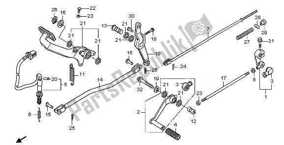 Tutte le parti per il Pedale del Honda VT 750C2 2008