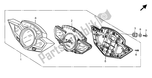 All parts for the Meter (kmh) of the Honda VFR 1200 FDA 2010