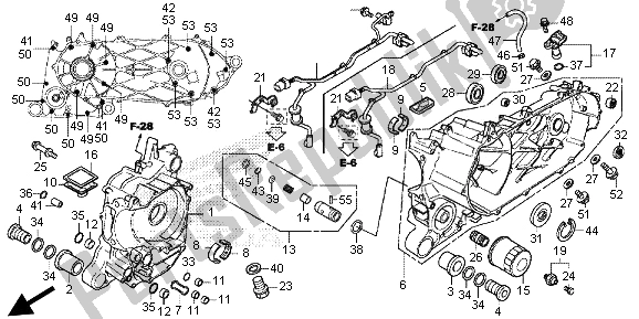 All parts for the Crankcase of the Honda SH 300A 2013