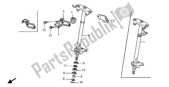 Tutte le parti per il Albero Dello Sterzo del Honda TRX 250 EX Sporttrax 2004