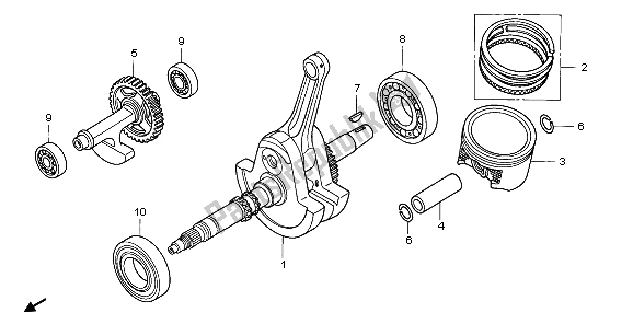 Toutes les pièces pour le Vilebrequin Et Piston du Honda TRX 680 FA Fourtrax Rincon 2006