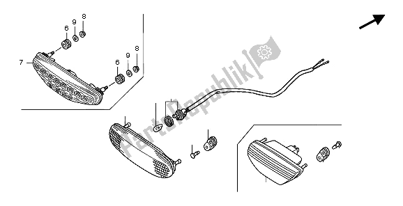 Todas las partes para Luz De La Cola de Honda TRX 300 EX Sportrax 2006