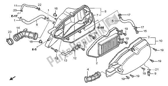 Tutte le parti per il Filtro Dell'aria del Honda SCV 100F 2005