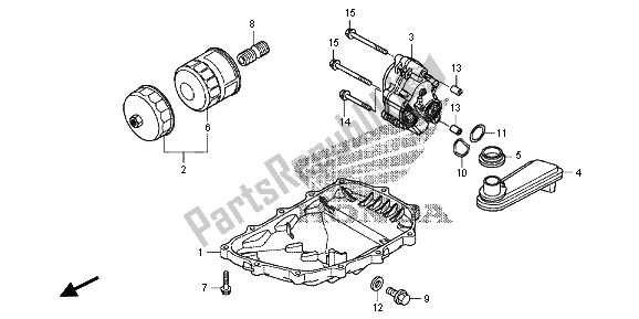 All parts for the Oil Pan & Oil Pump of the Honda NC 700D 2013