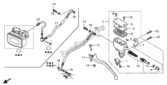 Wszystkie części do G?ówny Cylinder Hamulca Tylnego Honda FJS 400A 2009