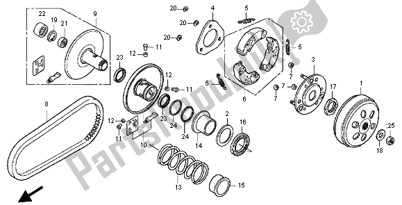 Tutte le parti per il Faccia Guidata del Honda SH 125 2012