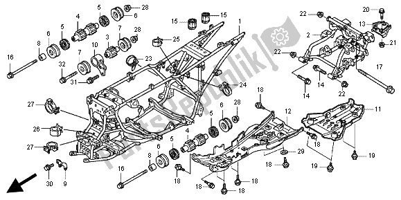 Todas las partes para Cuerpo Del Marco de Honda TRX 420 FA Fourtrax Rancher AT 2012