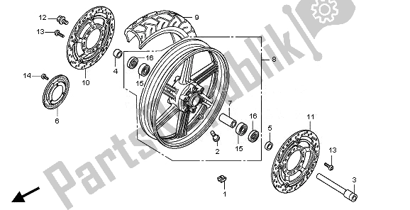 Toutes les pièces pour le Roue Avant du Honda CBF 1000 FTA 2010