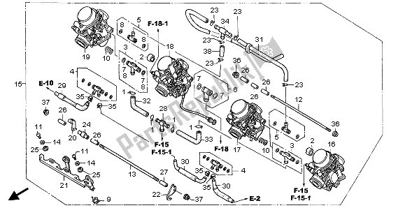 All parts for the Carburetor (assy.) of the Honda CBF 600 SA 2006