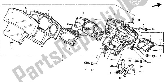 All parts for the Meter (navigation) of the Honda GL 1800 2013