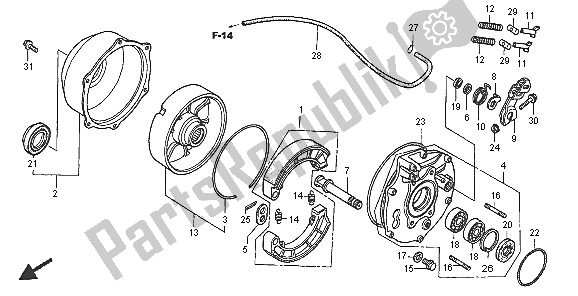 Todas las partes para Panel De Freno Trasero de Honda TRX 400 FA Fourtrax Rancher AT 2005