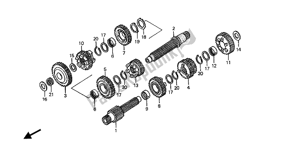 All parts for the Transmission of the Honda ST 1100 1994