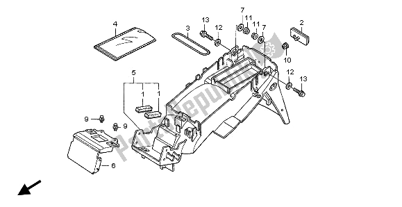 All parts for the Rear Fender of the Honda CBR 600F 2006