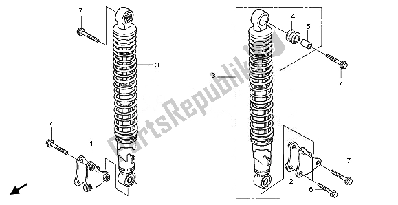 All parts for the Rear Cushion of the Honda NSS 250S 2008