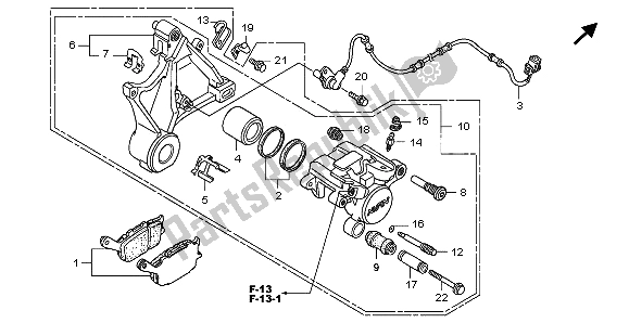 Todas las partes para Pinza De Freno Trasero de Honda CB 1300 SA 2007