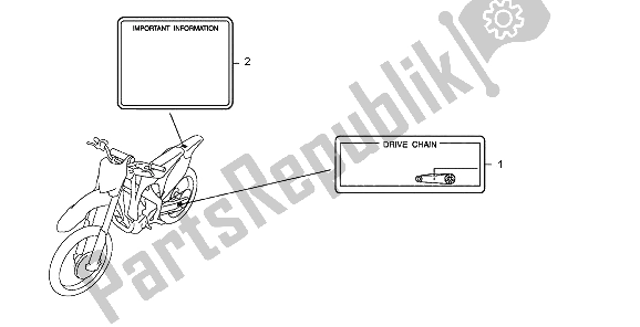 All parts for the Caution Label of the Honda CRF 450R 2009