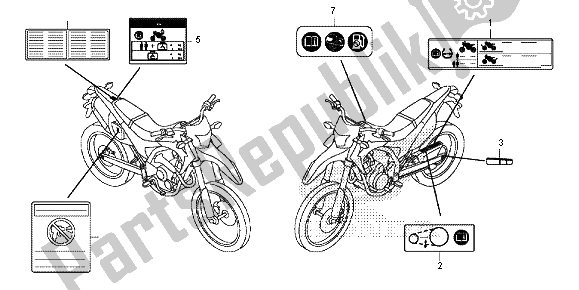 Alle onderdelen voor de Waarschuwingsetiket van de Honda CRF 250L 2013