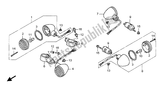 All parts for the Winker of the Honda VF 750C 1999