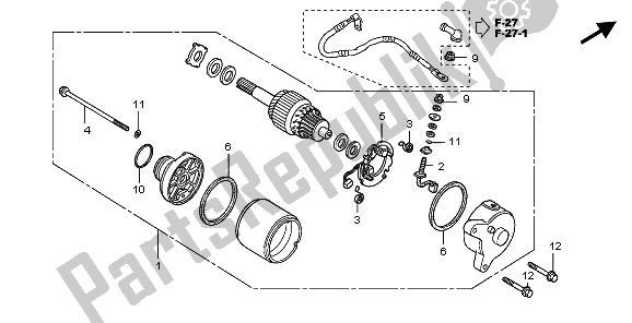 Alle onderdelen voor de Start De Motor van de Honda CBR 125 RW 2010