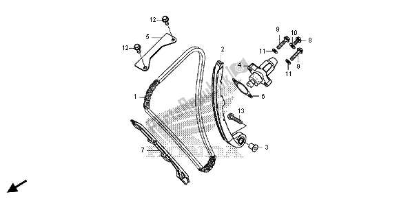 All parts for the Cam Chain & Tensioner of the Honda CBR 500 RA 2013